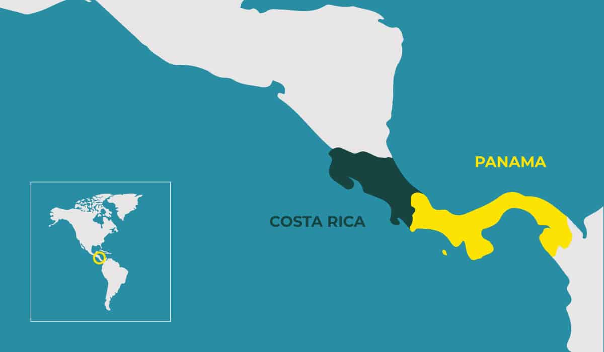 Karte Costa Rica - Panama