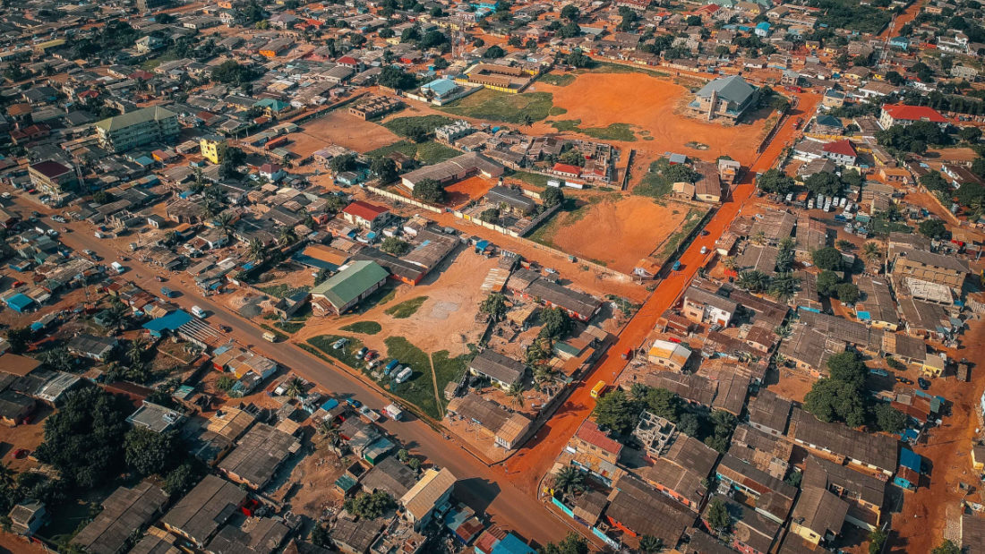 Nhìn từ trên không của Accra, Ghana